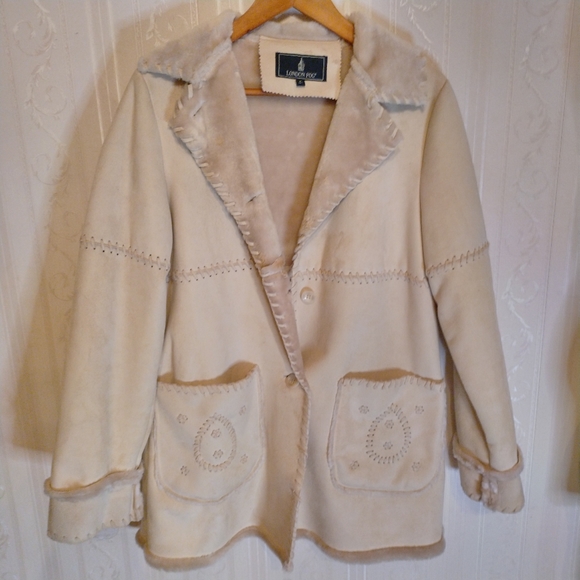 🌺Beautiful London Fog suede like fur lined super soft and warm sz s Sherpa coat - Picture 15 of 17